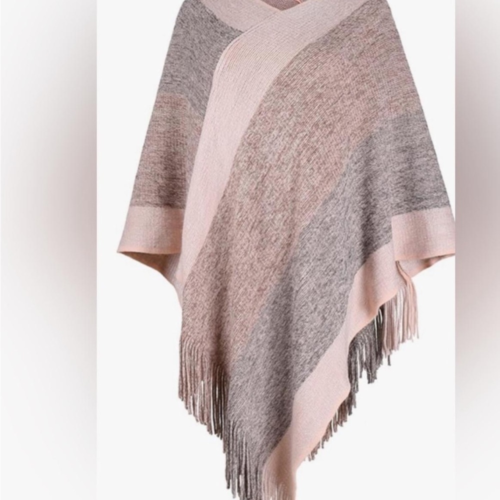 Elegant V-Neck Women's Sweater Poncho